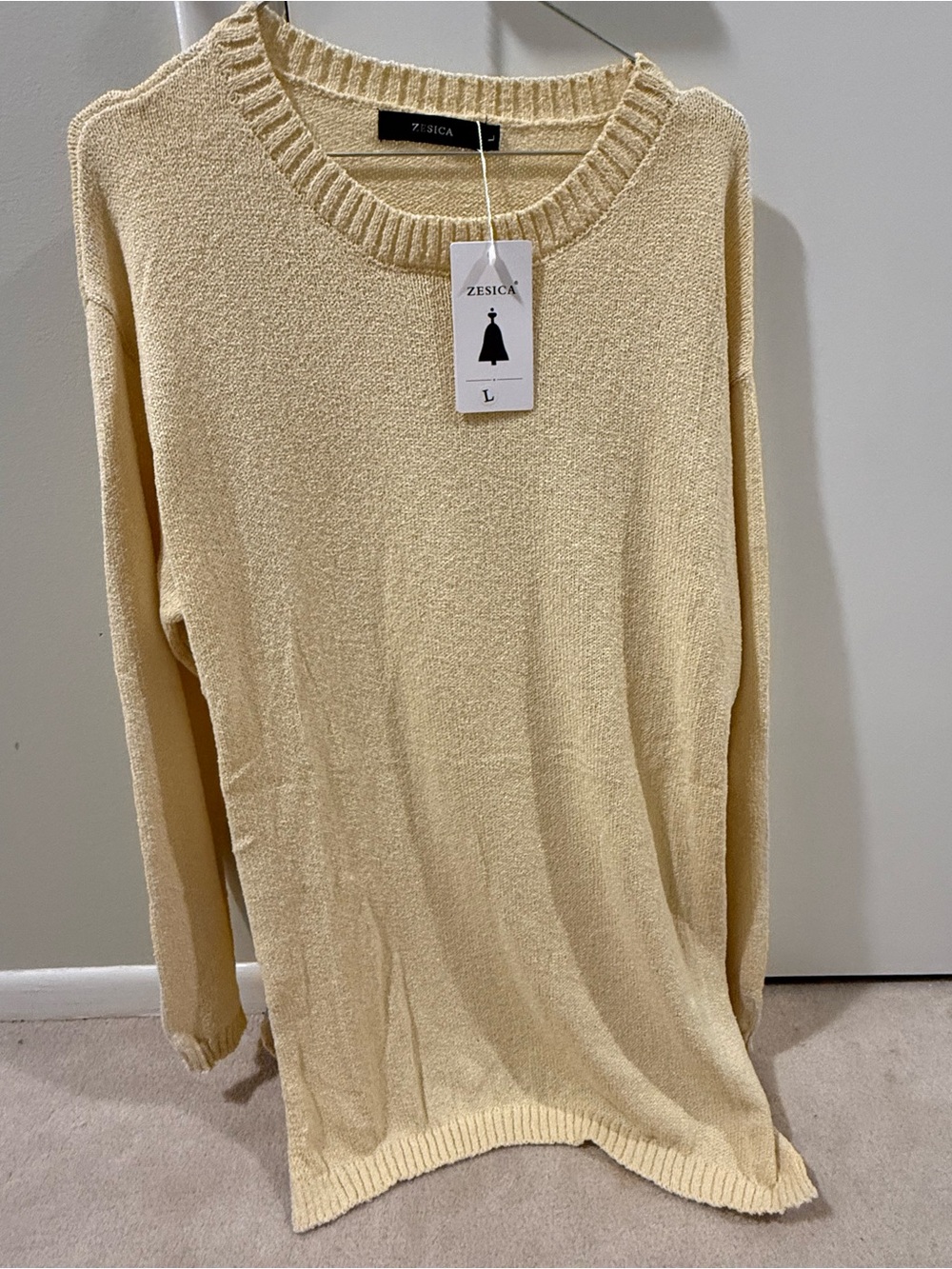 NWT Zesica 2piece Cream Crewneck Women’s Sweater and Shirts set.